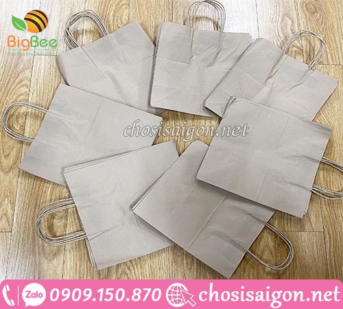 Túi giấy kraft có quai thân thiện với môi trường giá sỉ rẻ