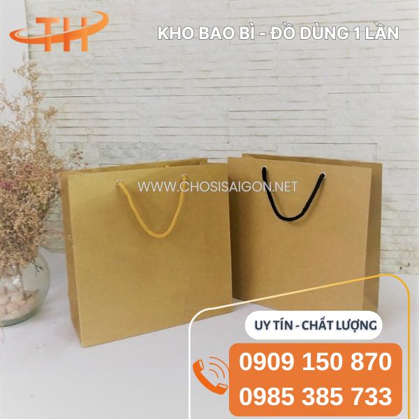 Túi giấy kraft có quai thân thiện môi trường giá tốt