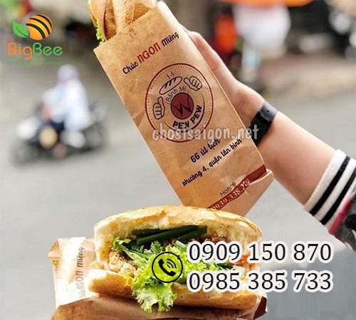 Túi giấy đựng bánh mì sỉ lẻ an toàn, chất lượng