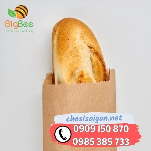 Túi giấy đựng bánh mì kraft nâu giá sỉ rẻ tại xưởng