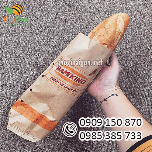 Túi giấy đựng bánh mì cao cấp in logo giá tại kho