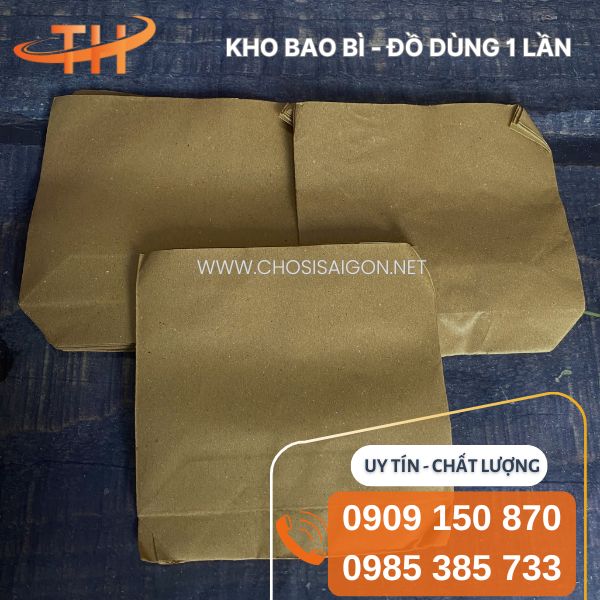 Túi giấy nâu đựng gà rán, khoai tây chiên