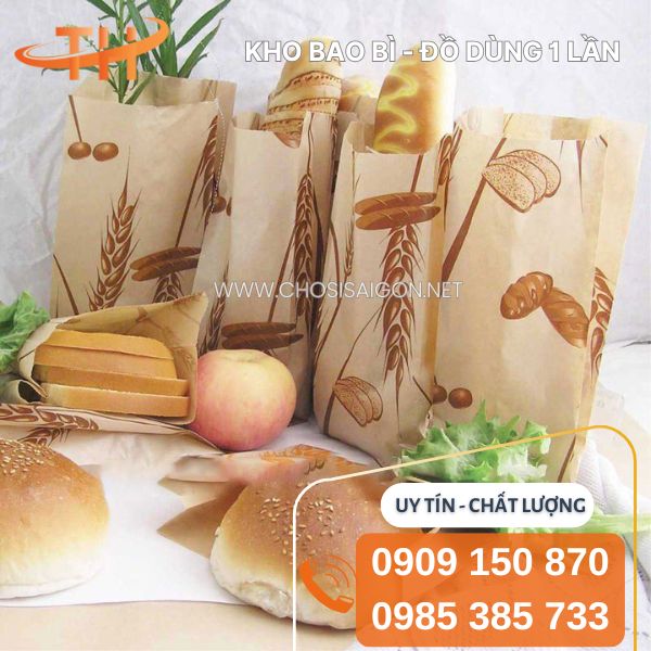Túi giấy đựng bánh mì, thức ăn nhanh