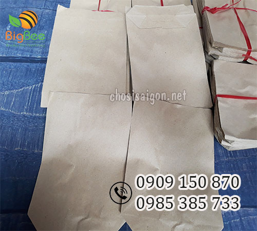 Túi giấy xi măng không quai đựng đồ chiên rán, thức ăn nhanh sỉ rẻ ưu đãi