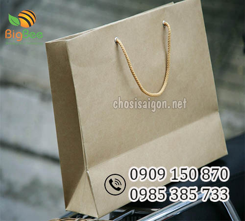 Túi giấy xi măng (túi giấy kraft) quai dù bán sỉ giá rẻ