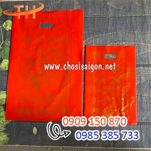 Túi đựng lịch Tết in chữ chúc mừng năm mới đủ size giá rẻ