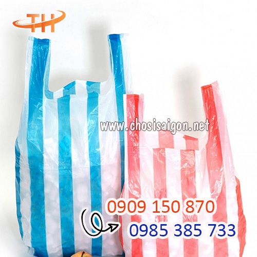 Túi xốp 2 quai sọc zin bền, chất lượng tốt sỉ rẻ nhất