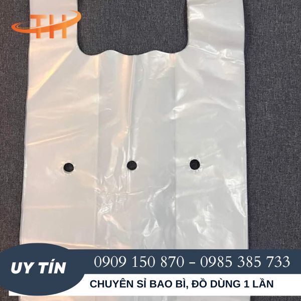 Túi nilon đục lỗ, túi xốp 2 quai đục lỗ sỉ rẻ ưu đãi