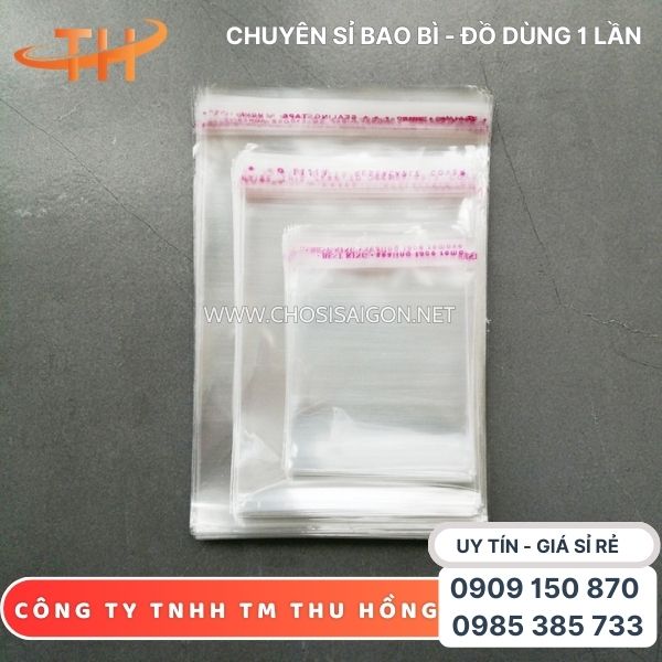 Túi OPP dán miệng độ trong cao, bề mặt bóng sỉ rẻ