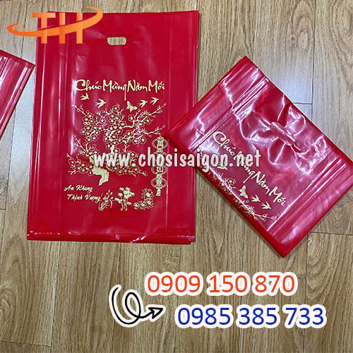 Túi hột xoài đựng lịch Tết in chữ chúc mừng năm mới giá rẻ