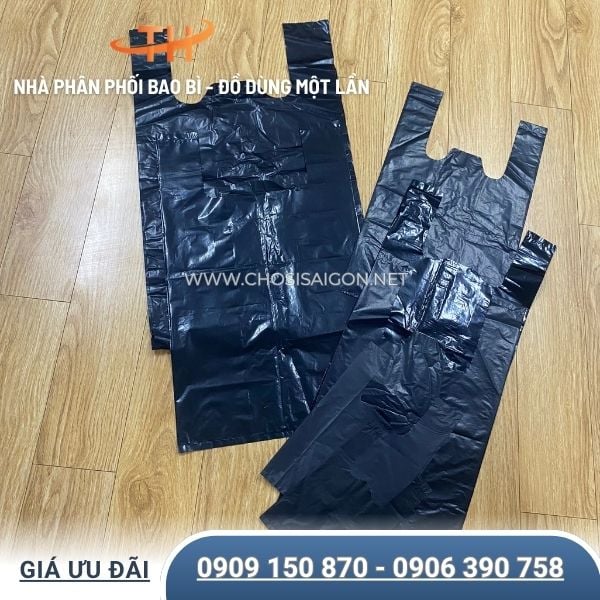 Túi rác 2 quai đen bóng nhiều kích cỡ