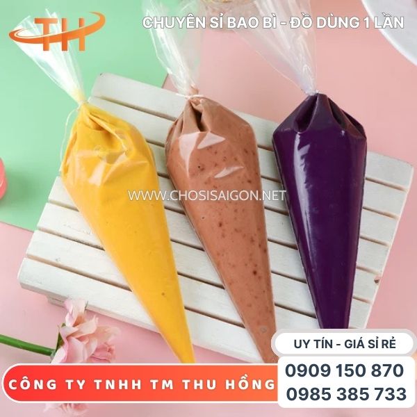 Túi nilon tam giác bắt kem tươi, kem bơ, chocolate sỉ giá rẻ