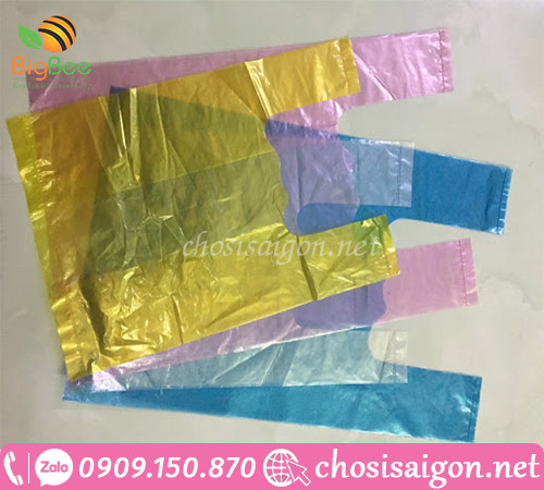 Túi xốp hai quai bóng mỡ màu cung cấp sỉ rẻ