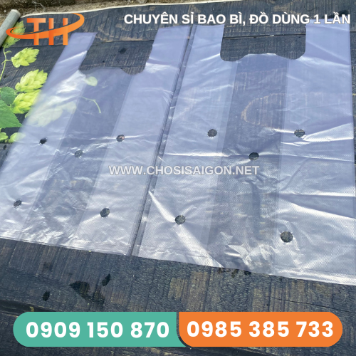 Túi xốp 2 quai đục lỗ dẻo dai, bền chắc sỉ rẻ