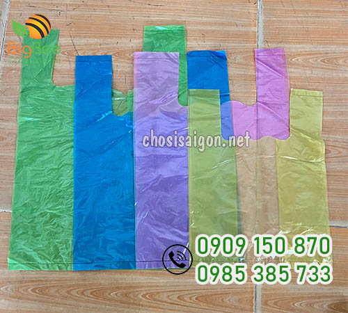 Túi xốp bóng mỡ màu thường xanh, vàng, hồng giá sỉ rẻ