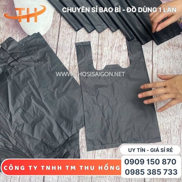 Túi xốp đen 2 quai dày dặn, chắc chắn giá sỉ