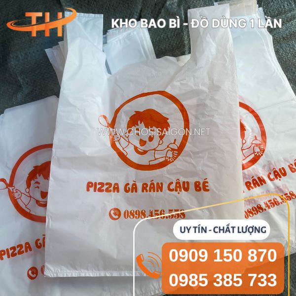 Túi xốp trắng sữa in logo theo yêu cầu giá rẻ HCM