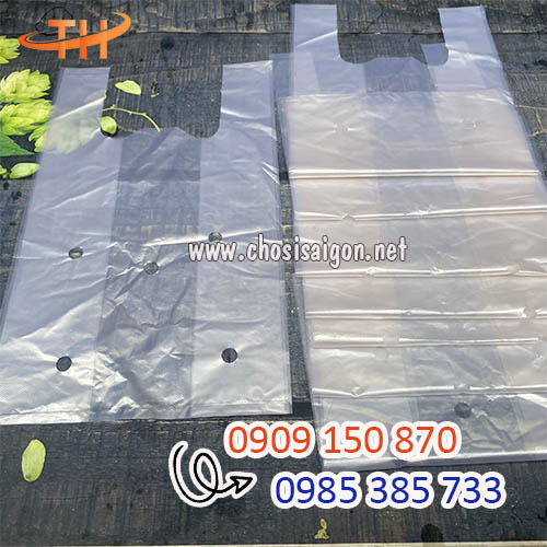 Túi 2 quai trắng đục lỗ sỉ rẻ tại kho HCM