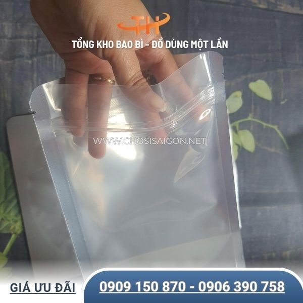 Túi zip 1 mặt bạc 1 mặt trong khóa zip đóng mở tiện lợi giá sỉ