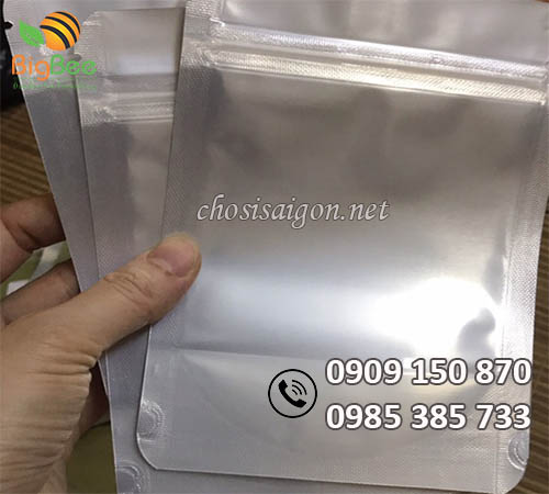 Túi zipper 1 mặt bạc giá sỉ ưu đãi