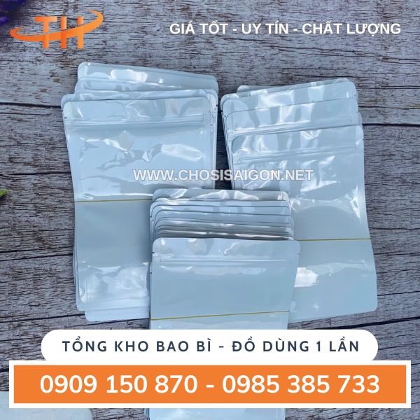 Túi zip 2 mặt trắng sữa giá sỉ rẻ