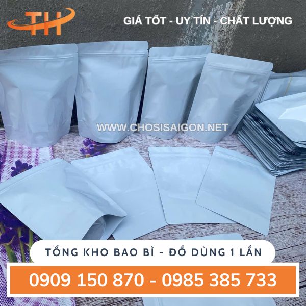 Túi zip 2 mặt trắng sữa thùng 25 ký giá rẻ