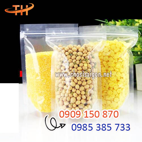Túi zip 2 mặt trong suốt đựng thực phẩm sỉ rẻ