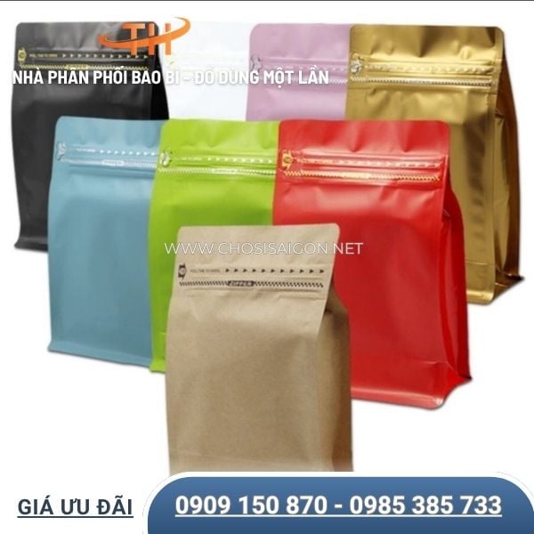 Túi zip 8 cạnh có đủ màu, đủ kích thước