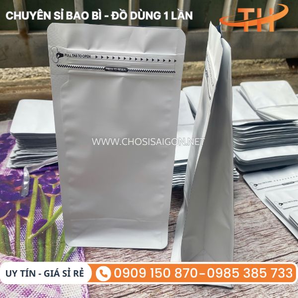 Túi zip 8 cạnh đáy vuông sang trọng, kín hơi tốt