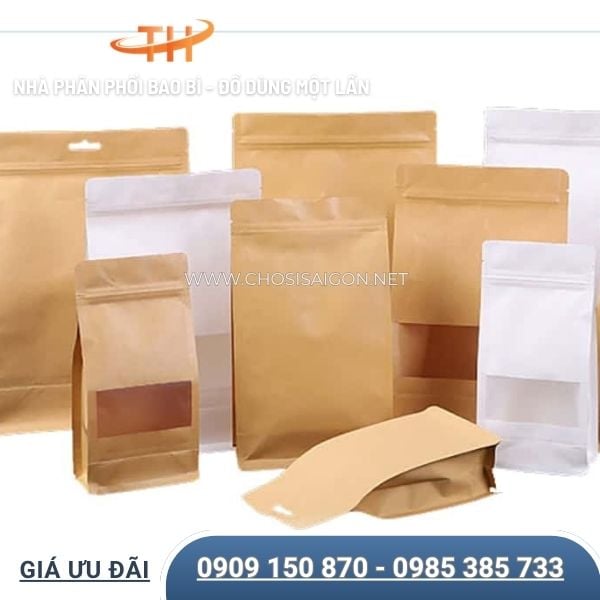 Túi zip giấy 8 cạnh đựng hạt, đồ khô, thực phẩm