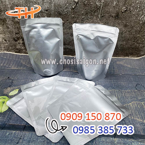 Túi zipper 2 mặt bạc đáy đứng giá rẻ