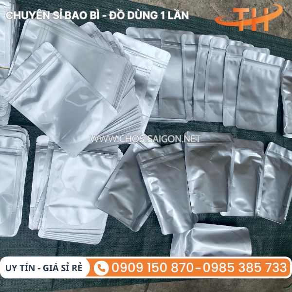 Túi zipper 2 mặt bạc giao sỉ giá rẻ