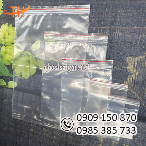 Túi zip chỉ đỏ đa dạng kích cỡ sỉ siêu rẻ