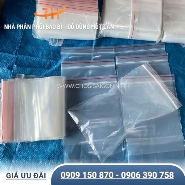 Túi zip chỉ đỏ có đủ kích thước