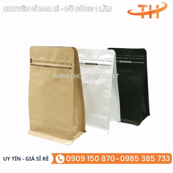 Túi zip 8 cạnh đáy vuông chống ẩm tốt, bảo quản thực phẩm an toàn