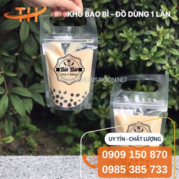 Túi zip đựng trà sữa đóng mở dễ dàng, kín chắc