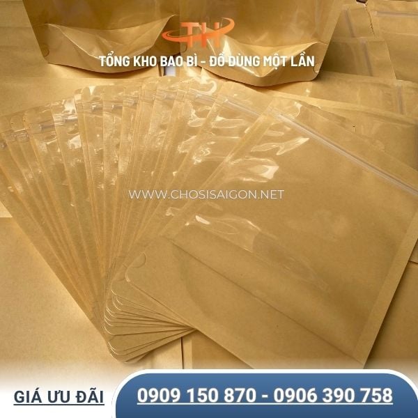 Túi zip giấy 1 mặt trong đa dạng kích thước tại Thu Hồng
