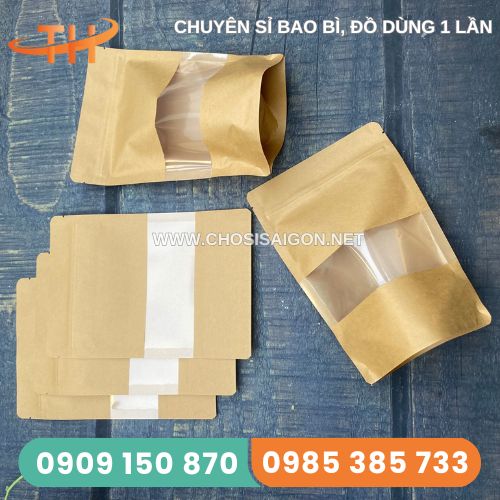 Túi zipper giấy kraft giá rẻ