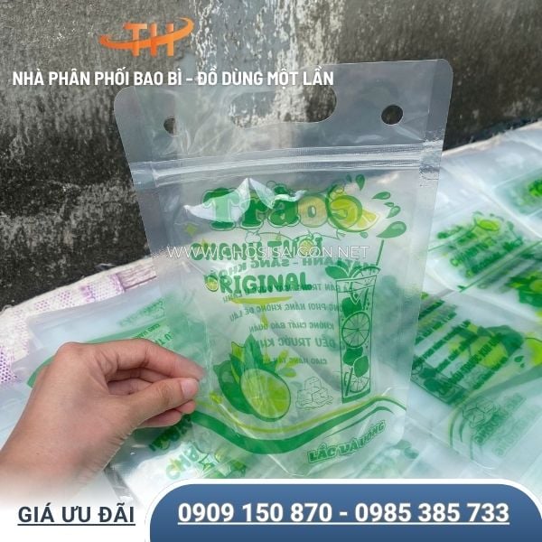 Túi zip đựng thức uống an toàn cho mang đi