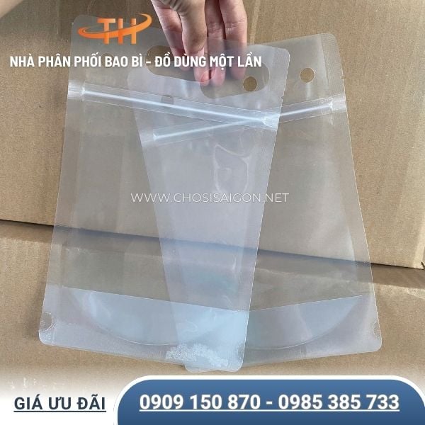 Túi zip trà chanh trắng trơn không in