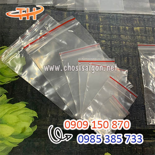 Túi zip trong chỉ đỏ đủ kích thước giá rẻ nhất
