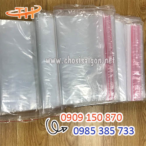 Túi zip trong chỉ đỏ bền, tốt sỉ rẻ, giao hàng nhanh