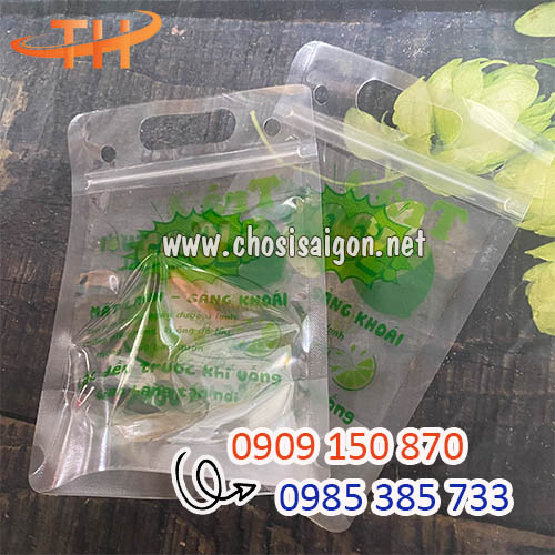 Túi zipper đựng trà chanh in hình sẵn giá rẻ