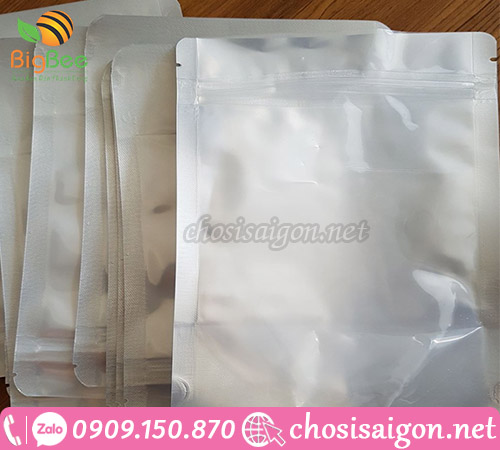 Bỏ sỉ túi zipper 1 mặt bạc 1 mặt trong