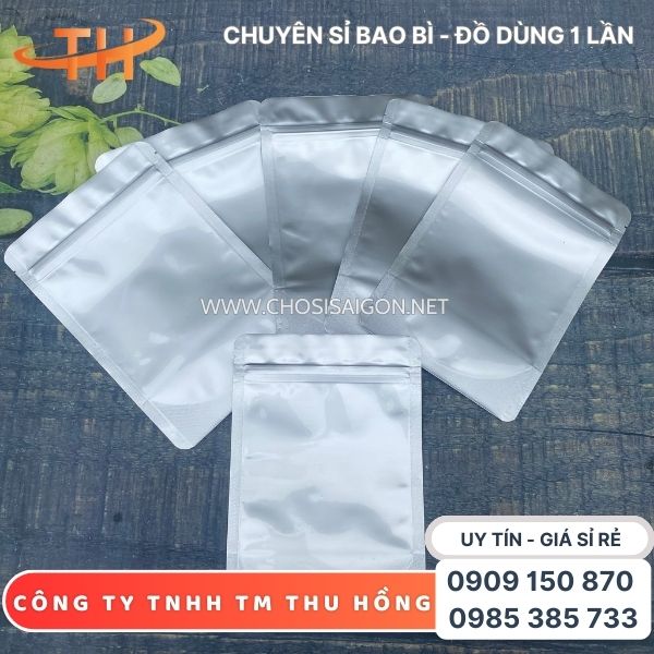 Túi zipper 2 mặt tráng bạc có khóa zip đóng mở dễ dàng