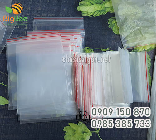 Túi zipper chỉ đỏ 15x21 giá rẻ ưu đãi