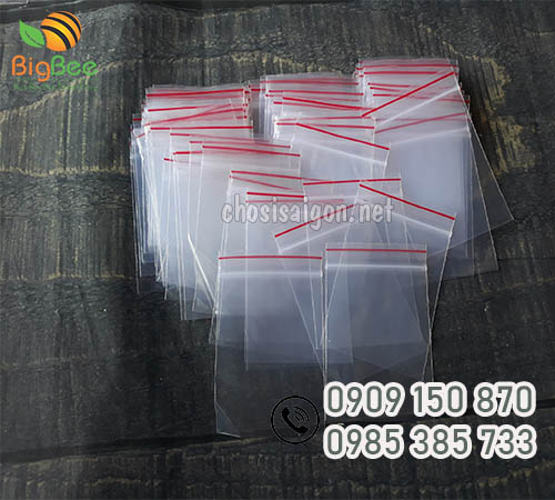 Túi zipper chỉ đỏ 6x8cm giá sỉ ưu đãi