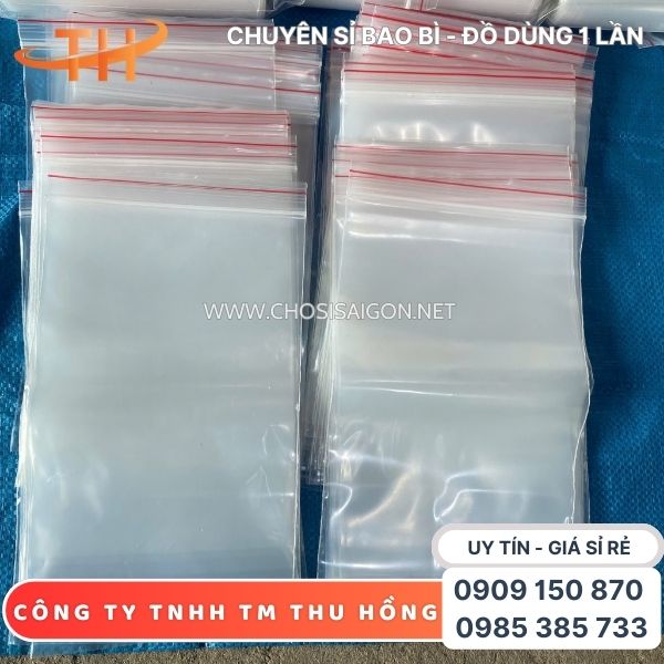 Túi zipper chỉ đỏ sẵn kho đa dạng kích thước