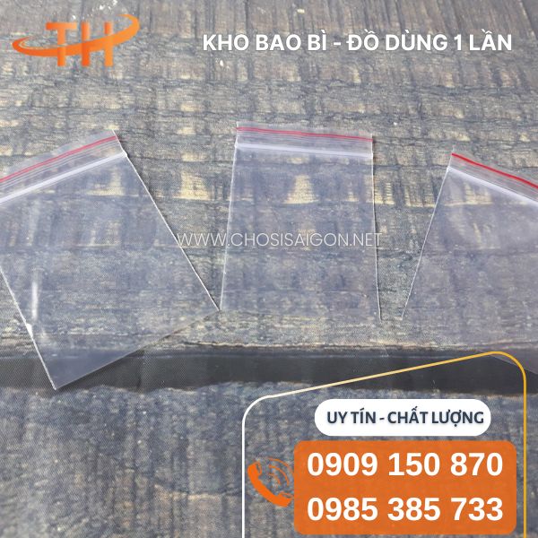 Túi zipper chỉ đỏ bền, tốt, chắc giá sỉ