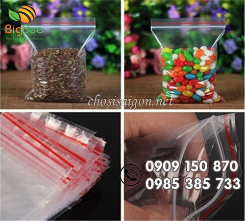 Túi Zipper chỉ đỏ giá sỉ rẻ đựng bánh, kẹo mứt